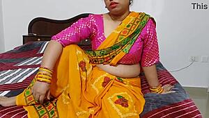 Desi bhabhi shares bed with dever for hot indian taboo doggystyle pussy fucking