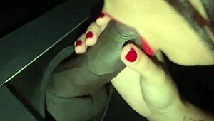 hot asian wife sucks monster cock at swingers house then fucks home for cuck cum