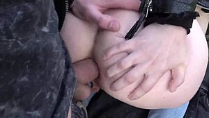 biker pounds teen 18+ queenlin's tight ass hard leaving a massive gape behind
