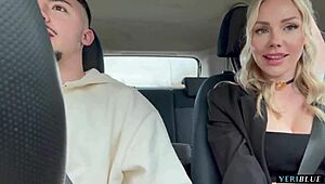 yo i spot this pretty czech blonde flashing on street then fuck her pussy raw in car