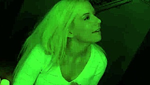 Amateur sneaks mouth to stranger's cock via wall hole