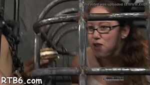 i'm tied up tight in the garage, master punishes my perfect body rough with sloppy blowjob and missionary pounding