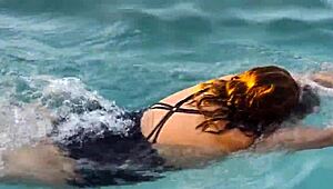 curvy mature wife flashes huge tits on public beach vacation for hubby