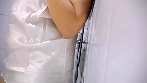 Chubby Latina Housewife Fingers Huge Tits Nipples in Lingerie Until Wet Pussy Drips Closeup