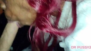 Ebony Deepthroats Massive White Cock Swallows Cum