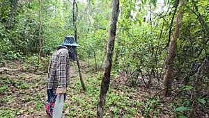 amateur thai villagers fuck hard in public forest 4k outdoor creampie