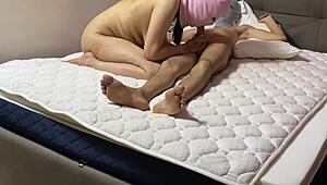 Arab wife milf sucks big black cock for creampie with husband