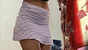 Voyeur peek into Colombian Alexia's intimate bedroom space