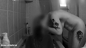 shh caught her shower dildo play secretly 💦😈