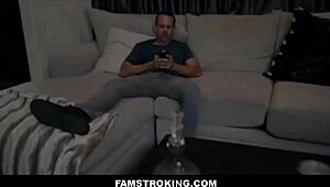 blonde teen stepdaughter fucks stepdad next to stepmom