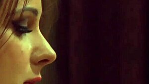 naughty lesbian mistress kisses sexy slave while fingering her wet pussy and making her cum hard