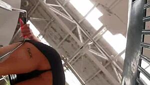 big ass latina shakes booty in supermarket