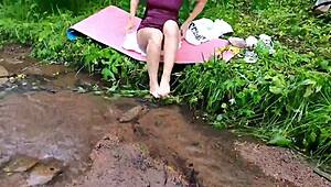 emotions surge bending doggystyle flashing my bare wet pussy no panties