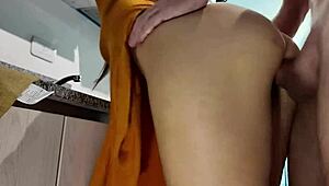 i bend my curvy stepmom over kitchen counter for taboo creampie impregnation