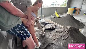 Pervert worker used and fucked me senseless on construction site 😈🔨💦