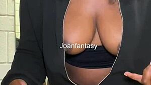 joanfantasy stuffs her ebony ass with toys in bathroom solo?