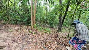 amateur thai villagers fuck hard in public forest 4k outdoor creampie