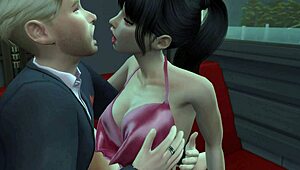 Monster cock cuckolds old asian wife on desk with friend