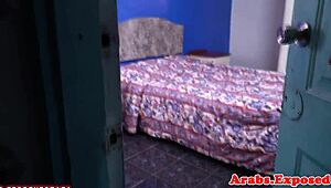 seductive arabian babe with big tits rides huge monster cock cowgirl