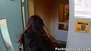 Fucking glasses-wearing teen seren reaches orgasm from hardcore cock pounding