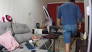 corno hubby got the tech guy over and i paraded in see-thru white bikini teasing him bad