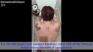 Kiwi Trashy Drunk Milf Submissive Bitch Farting Pussy Close-Up in Toilet Trailer Used Hard by Tattooed Pierced Master