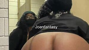 joanfantasy stuffs her ebony ass with toys in bathroom solo?