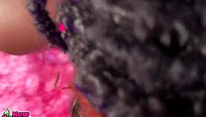 Black ebony babe daddy slurps white cock pov asmr deepthroat, spitting sloppy humiliation cum