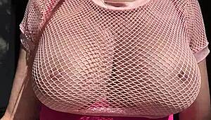 oh man my huge natural italian tits bounce outdoors in slow mo closeup fetish