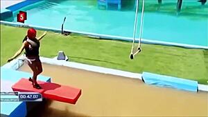 Danish Bikini Girls Wipeout Pool Fun