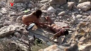 Horny beach voyeur gets fucked wildly by stranger!