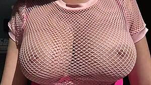 oh man my huge natural italian tits bounce outdoors in slow mo closeup fetish
