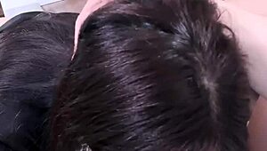 Is this sexy female boss squirting huge natural tits in private?