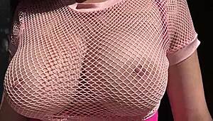 oh man my huge natural italian tits bounce outdoors in slow mo closeup fetish
