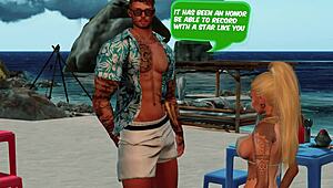 Sexy beach paradise hides dripping wet pussy and big tits cum fest