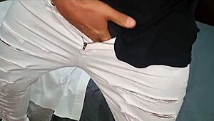 my italian stepson with huge cock fucks my bed then cums closeup on phone