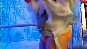 Hotwife Steffi Dances Seductively Ripping Clothes to Reveal Watercolor Pussy