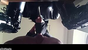 Chairtied Hooded Ballgagged Milf Ring Gagged Sucks Big Cock Till Creampie Cumshot
