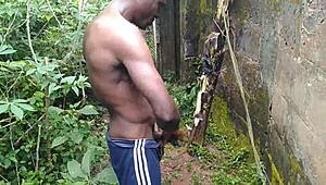 Oiled Young Babe Fucks Massive Plantain Deep In Garden Nature Heat!