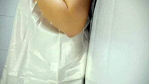 Chubby Latina Housewife Fingers Huge Tits Nipples in Lingerie Until Wet Pussy Drips Closeup