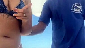 young african crossdresser flashes swollen pussy and monster cock on crowded beach