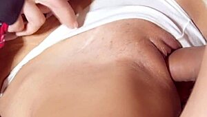 Step brother pounds juicy pussy in close-up hardcore action