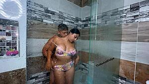 Latina milf with natural big tits fucked hard after pool