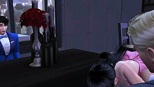 Monster cock cuckolds old asian wife on desk with friend