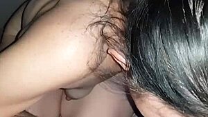 hot wife drops to knees for teasing monster cock blowjob