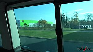 milf secretary's huge tits bounce as she's double pounded deep in moving van reality