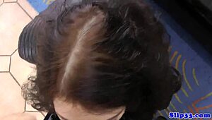 posh uk teen 18+ teases old man's cock in glamour pov stockings