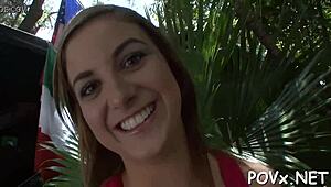 that shameless teen nympho craves every inch of cock during her wild sucking and riding frenzy