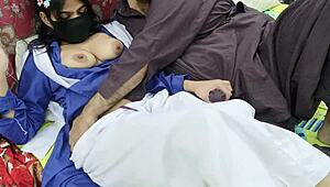 desi student in uniform gets pounded hard by her stepfather daddy style