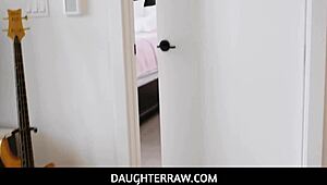 stepdaughter strips nude deepthroats cock then rides for thanksgiving thanks